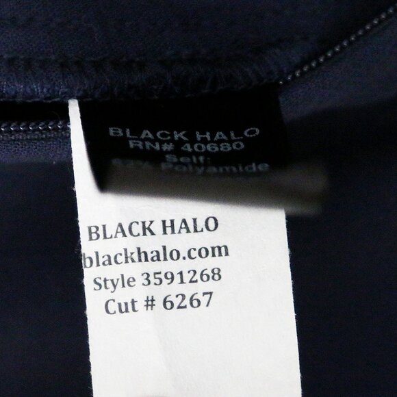 Black Halo Gypsy Rose Jumpsuit Size 8 Short Sleeve V Neck Classic Slit Hem $390 - Picture 15 of 16